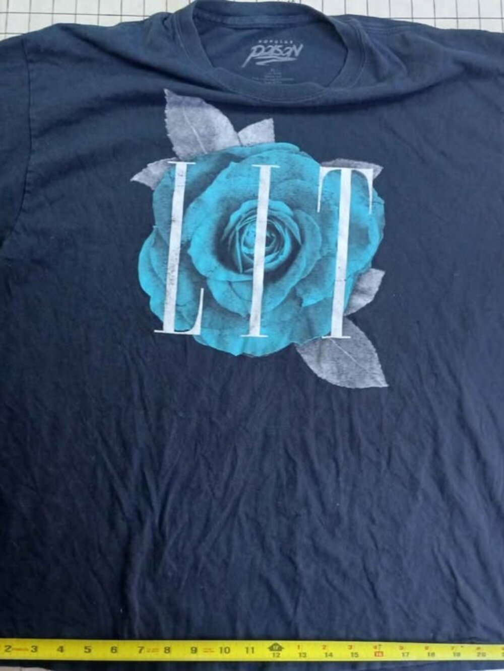 Men's Popular P2SN LIT Blue Rose Graphic T-shirt